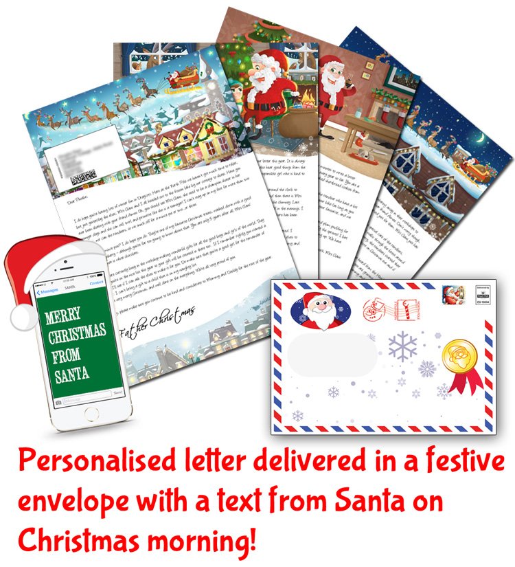 Personalised Santa Letters with Free Text Message from Santa Claus